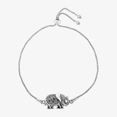 Bali Inspired Womens Sterling Silver Bolo Bracelet