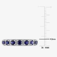 Womens Lab Created Blue Sapphire Sterling Silver Stackable Ring