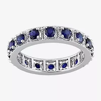 Womens Lab Created Blue Sapphire Sterling Silver Stackable Ring