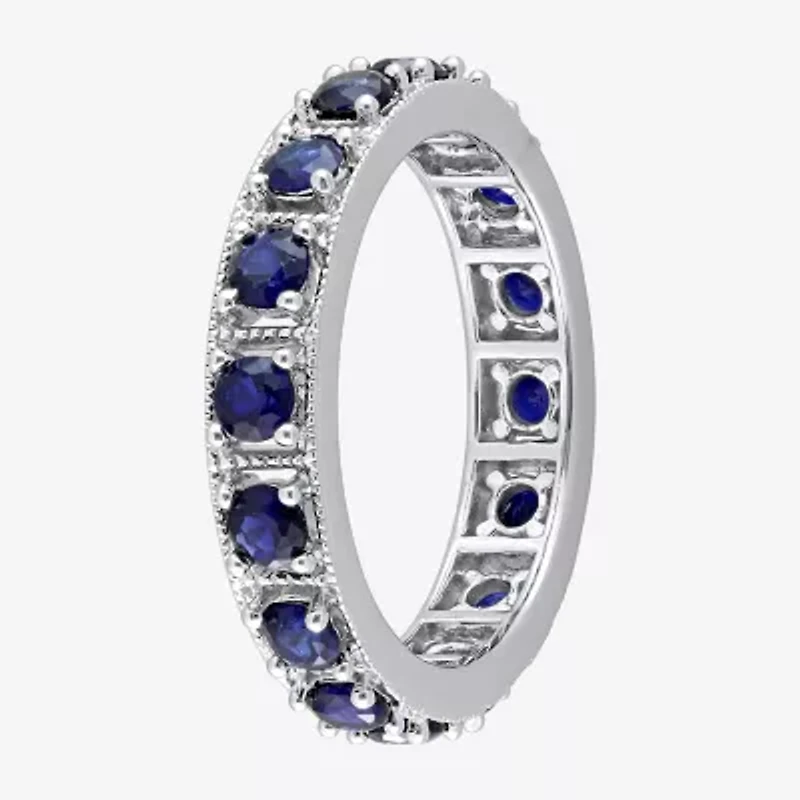 Womens Lab Created Blue Sapphire Sterling Silver Stackable Ring