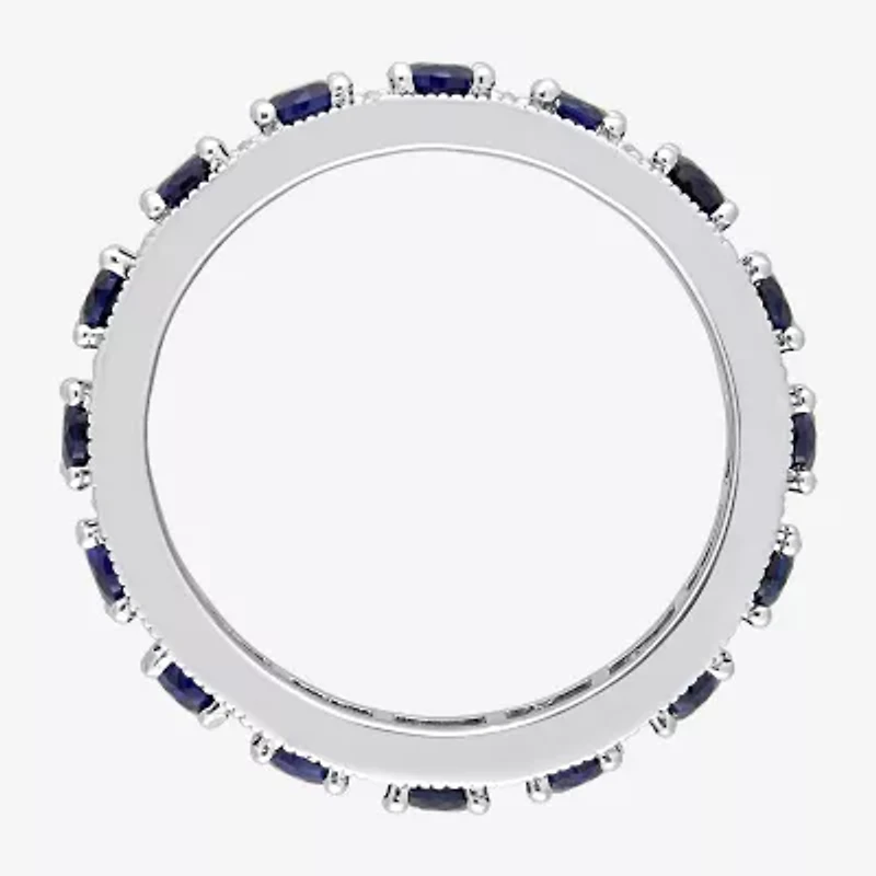 Womens Lab Created Blue Sapphire Sterling Silver Stackable Ring