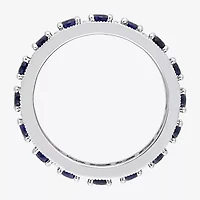 Womens Lab Created Blue Sapphire Sterling Silver Stackable Ring