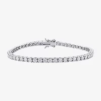 Womens 5 1/10 Ct. T.W. Lab Created White Moissanite Sterling Silver 7 Inch Tennis Bracelet
