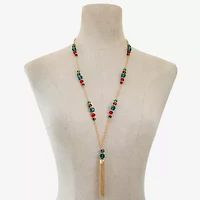 Liz Claiborne Tassel Womens Round 30 Inch Pendant Necklace