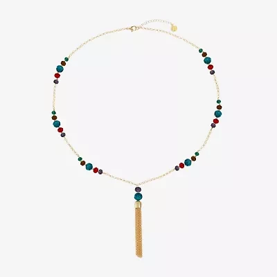 Liz Claiborne Tassel Womens Round 30 Inch Pendant Necklace