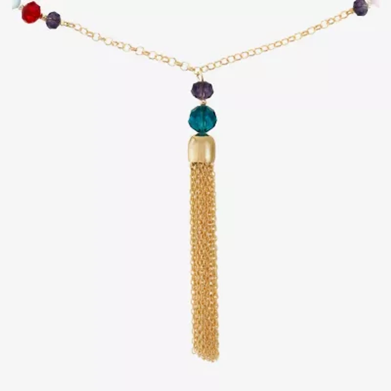 Liz Claiborne Tassel Womens Round 30 Inch Pendant Necklace