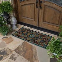 Mohawk Home Woodblock Garden Polyester 24"X48" Doormat