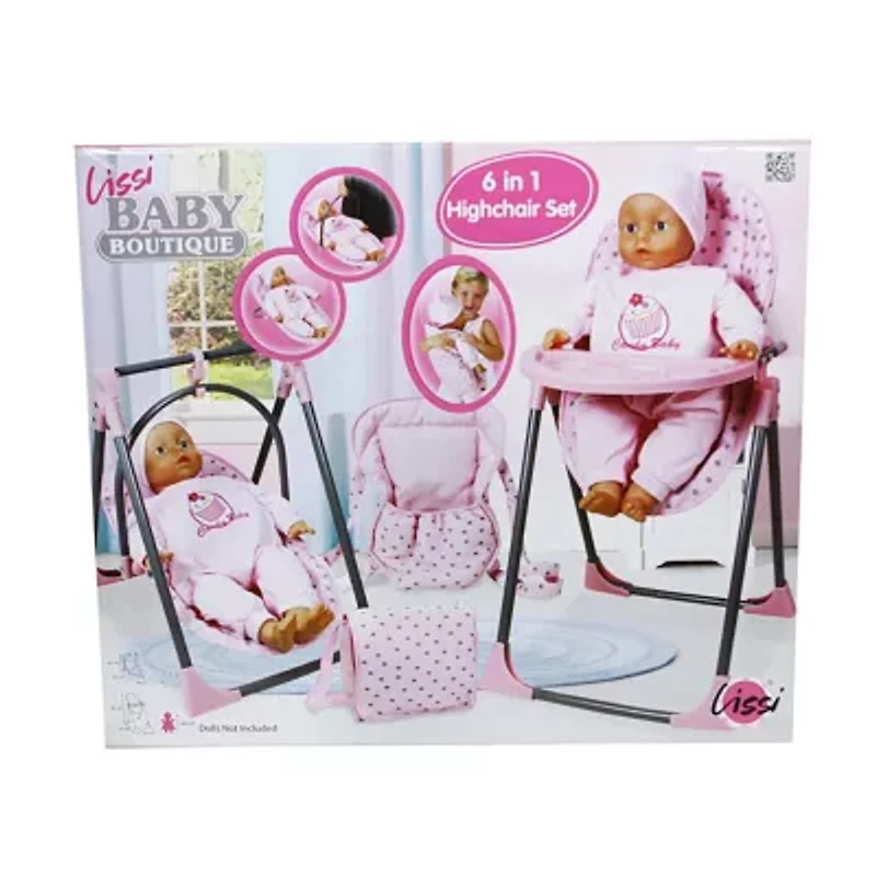 Lissi Baby Doll 6-In-1 Convertible Highchair Play Set Baby Play