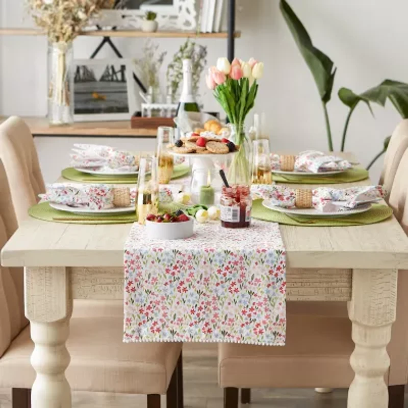 Design Imports Sweet Flowers Table Runner