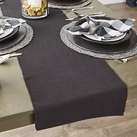 Design Imports Black Ribbed Table Runner