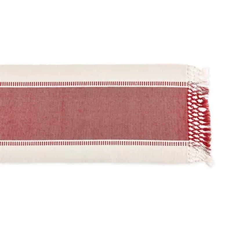 Design Imports Barn Red Dobby Stripe Table Runner