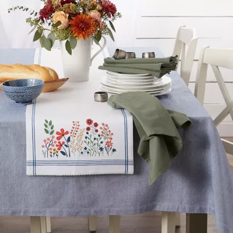 Design Imports Flower Garden Embellished Table Runner