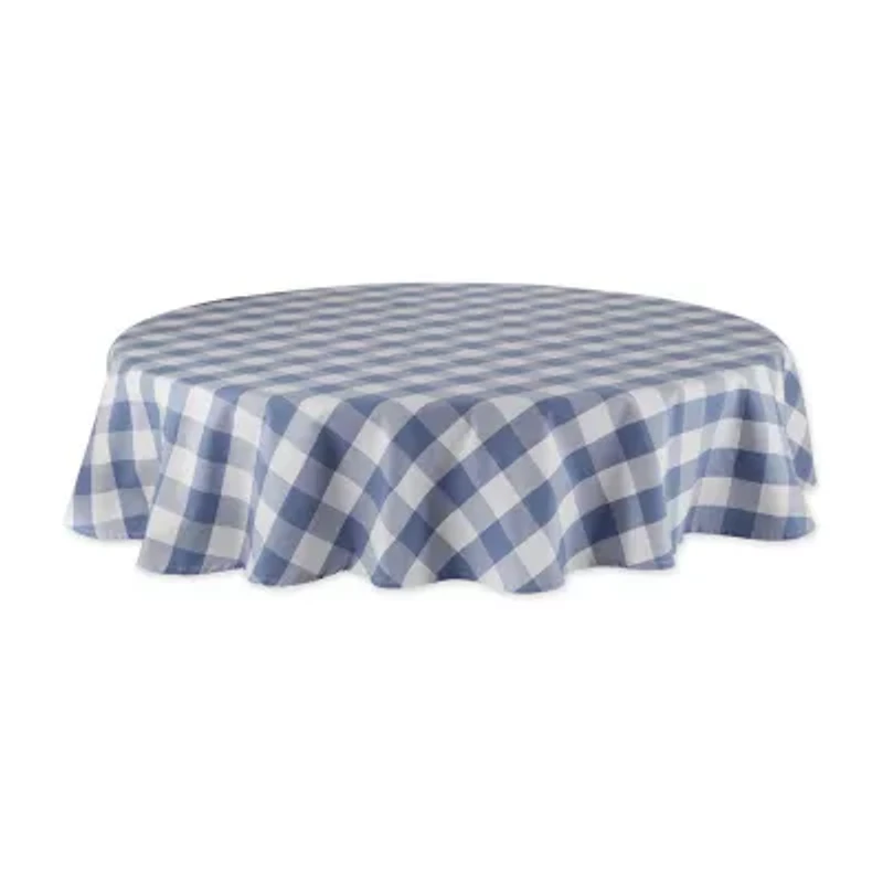 Design Imports Navy Buffalo Check Tablecloth