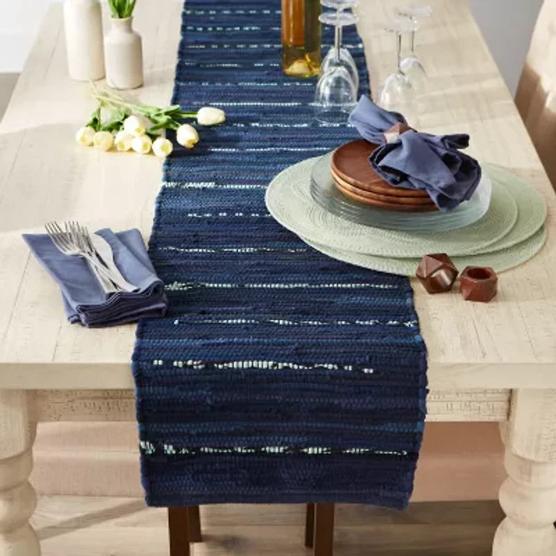 Design Imports Multi Nautical Blue Chindi Rag Runner