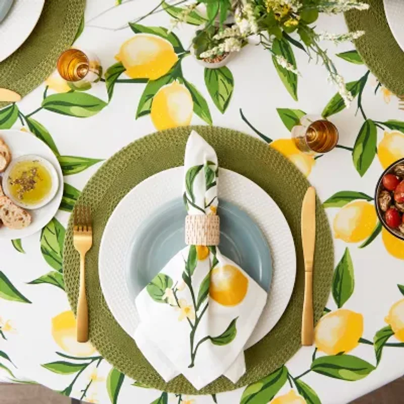 Design Imports Lemon Bliss Print Tablecloth