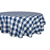 Design Imports Navy Buffalo Check Tablecloth