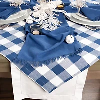 Design Imports Navy Buffalo Check Tablecloth