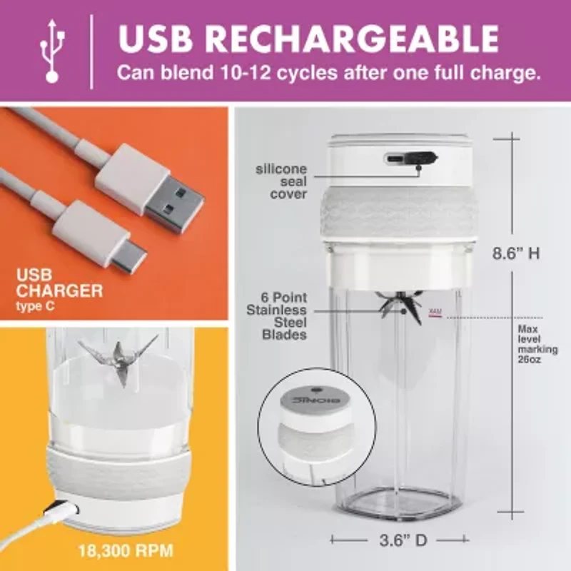 Bionic Blade Portable Rechargeable Blender with 26oz Cup