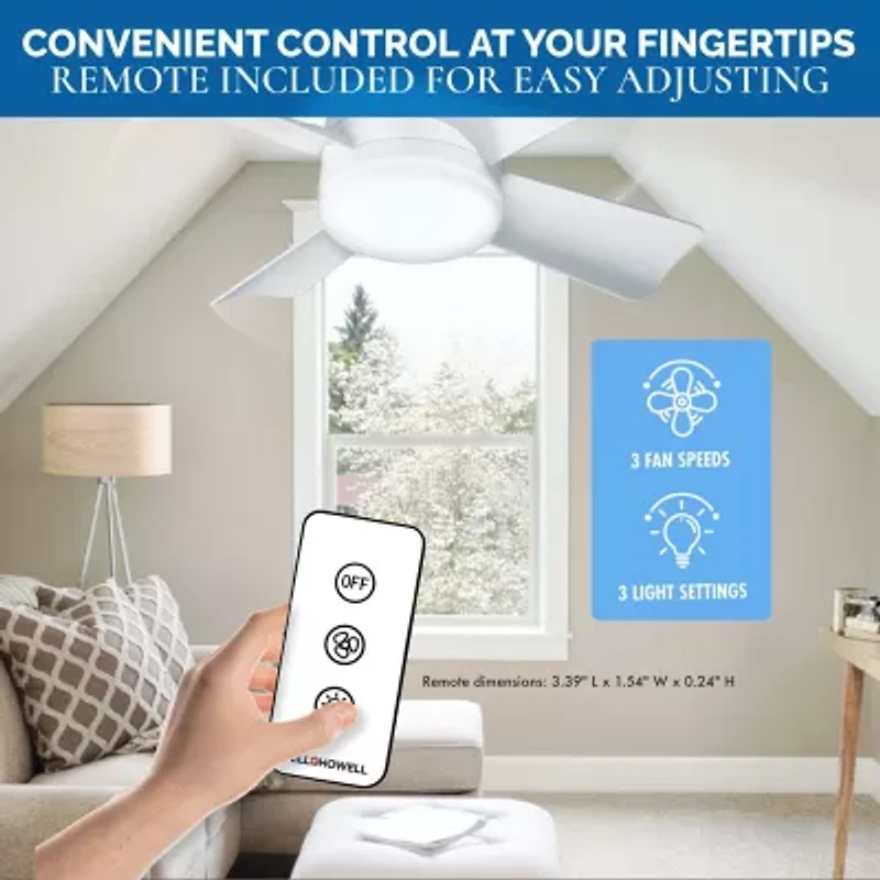 Bell + Howell Socket Fan Ceiling with Light, Screw into Any Light Socket, with Remote Control