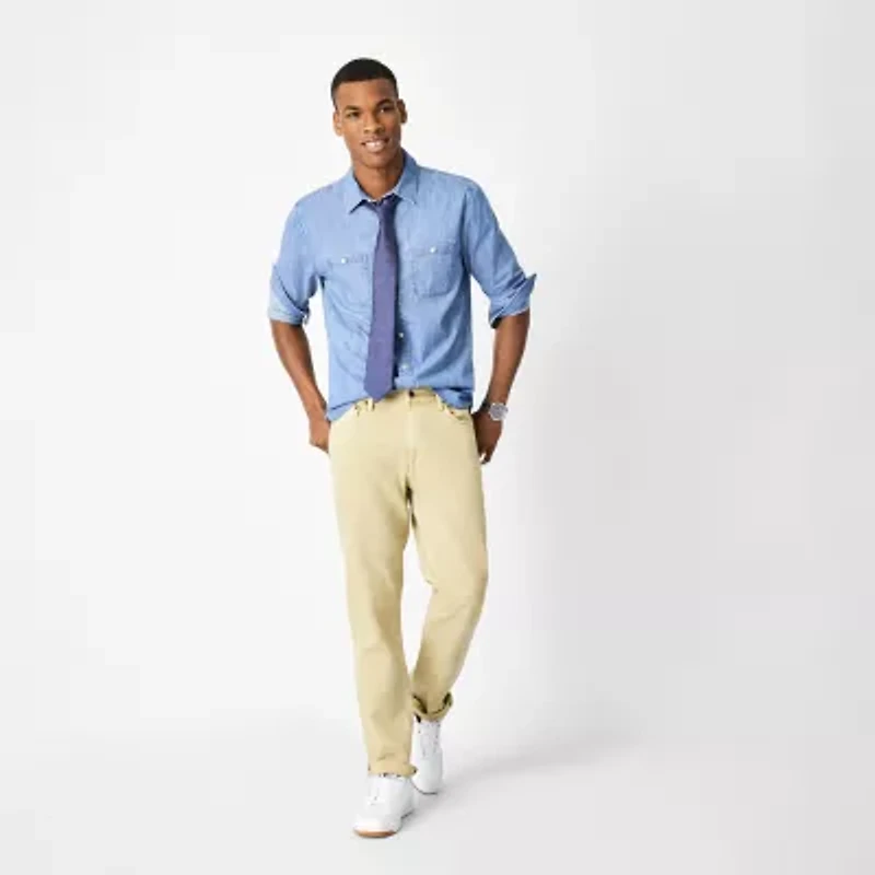 mutual weave Mens Long Sleeve Regular Fit Button-Down Shirt