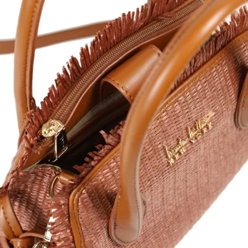 Nicole Miller Straw Satchel