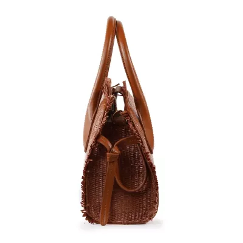 Nicole Miller Straw Satchel