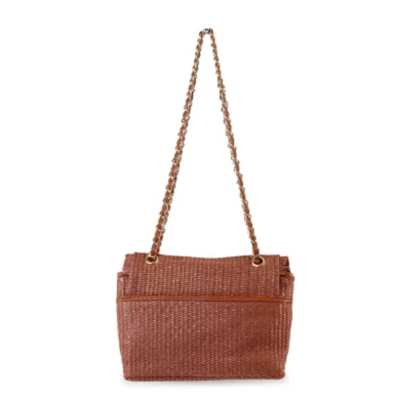 Nicole Miller Straw Shoulder Bag