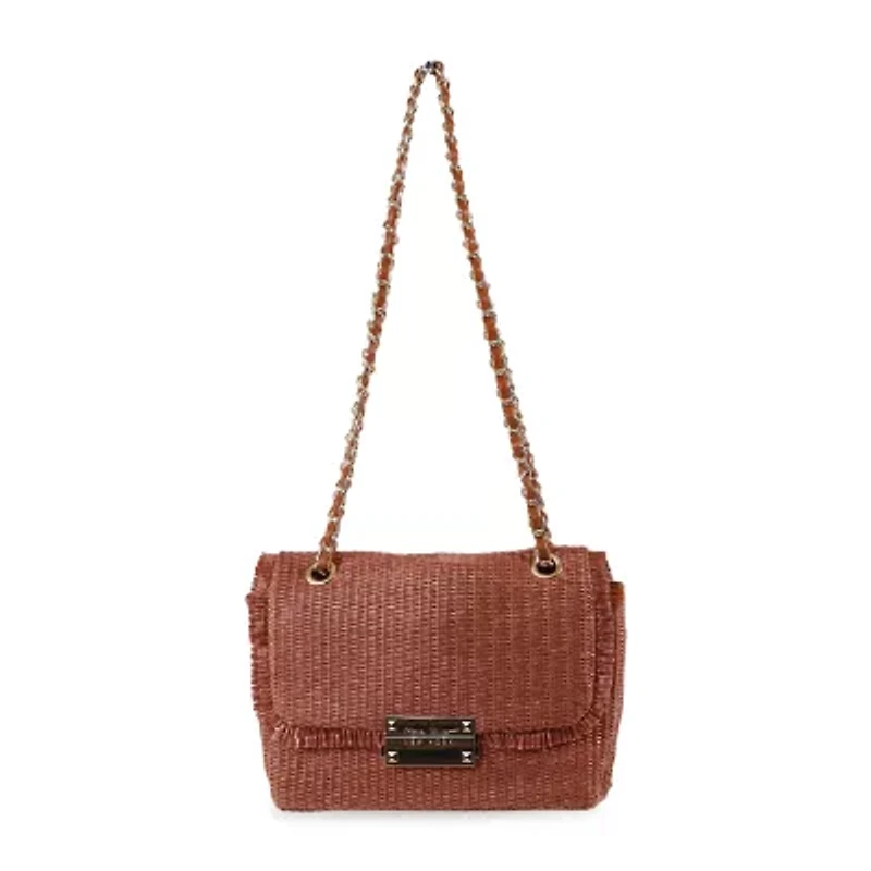 Nicole Miller Straw Shoulder Bag
