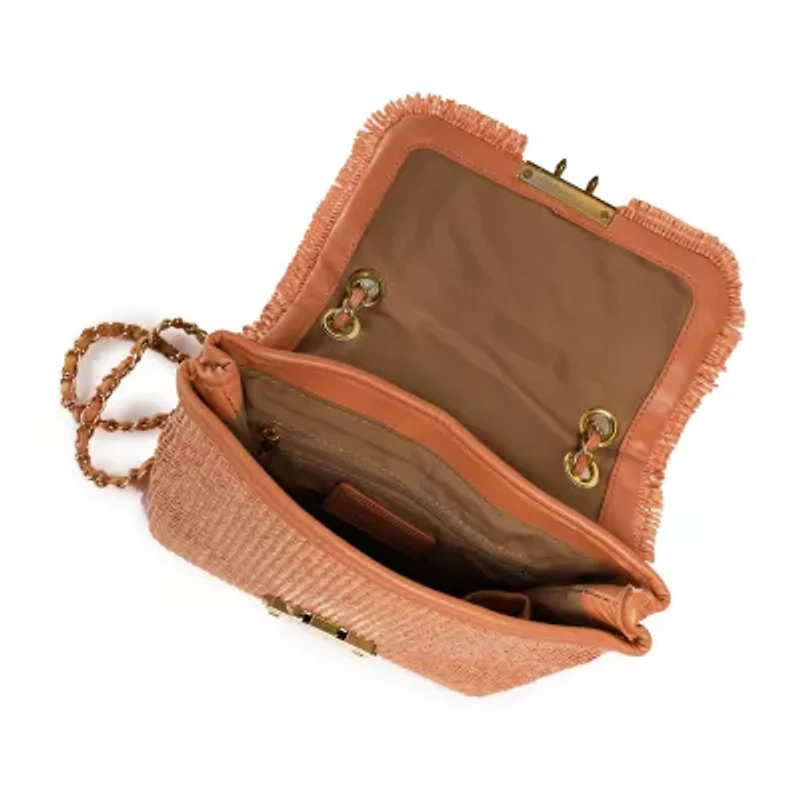Nicole Miller Straw Shoulder Bag