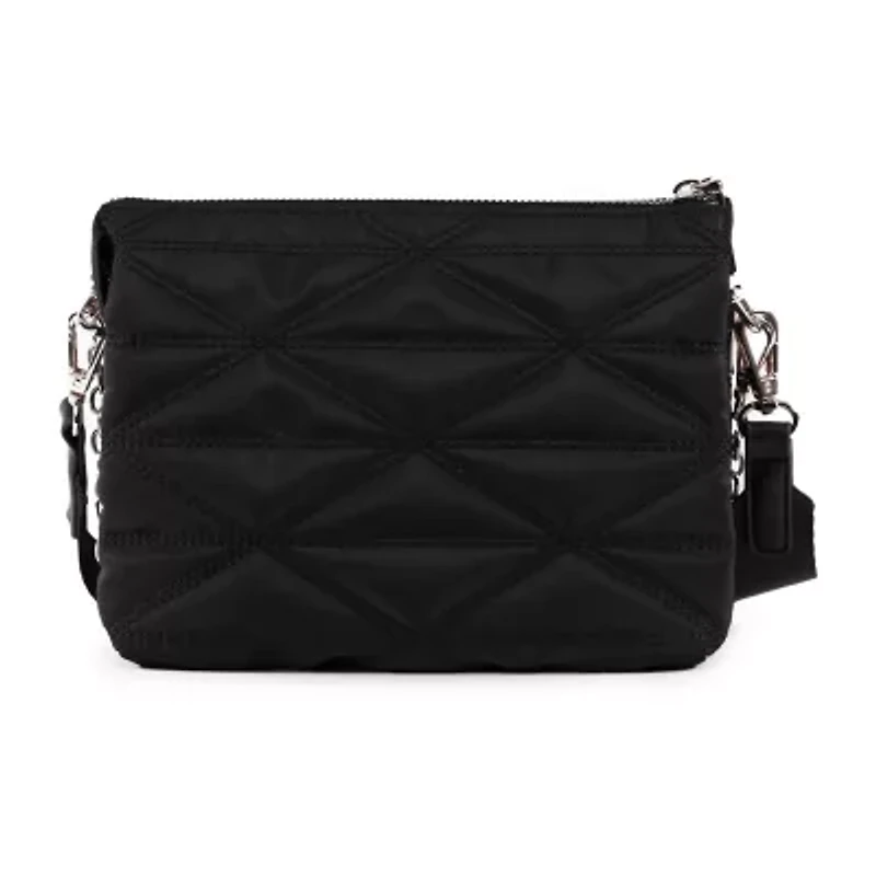 Nicole Miller Nylon Triple Compartment Crossbody Bag