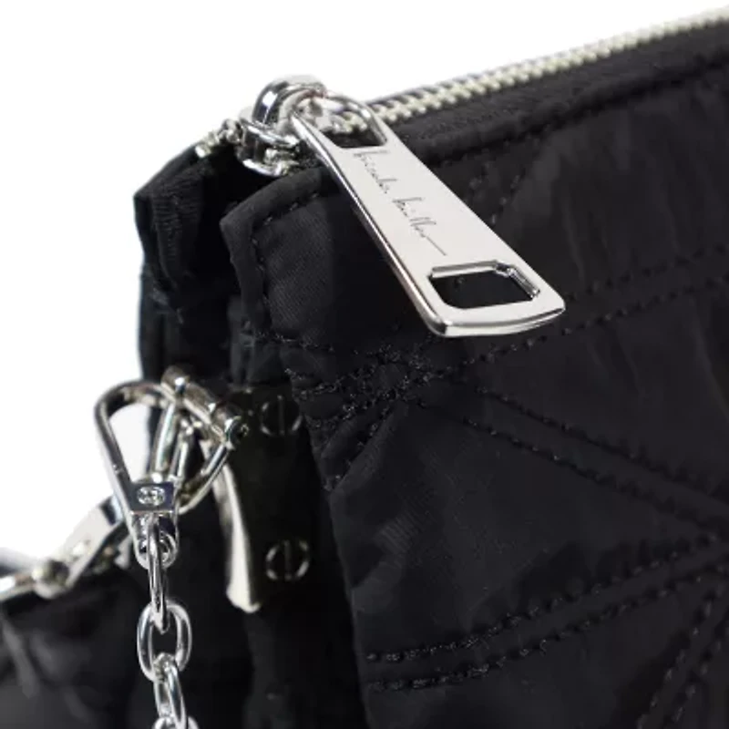 Nicole Miller Nylon Triple Compartment Crossbody Bag