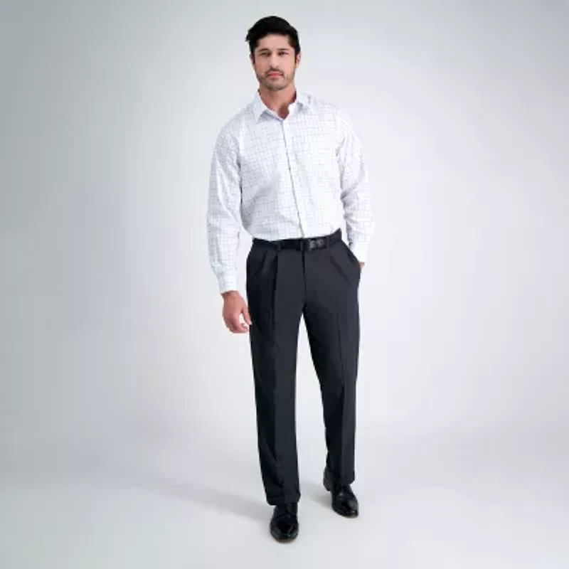 Haggar E-CLO Mens Classic Fit Pleated Pant