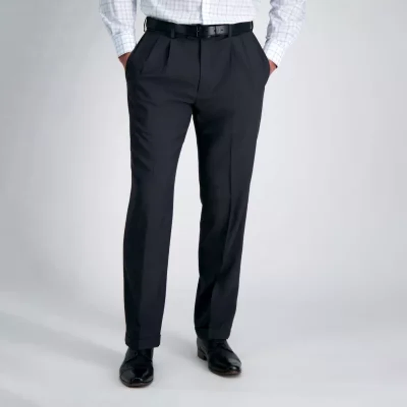 Haggar E-CLO Mens Classic Fit Pleated Pant