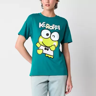 Keroppi Friend Of The Month Boyfriend Tee Womens Crew Neck Short Sleeve Regular Fit Hello Kitty Juniors Graphic T-Shirt