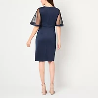 Jessica Howard Womens Applique 3/4 Sleeve Sheath Dress