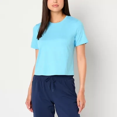 Xersion Everyday Womens Crew Neck Short Sleeve T-Shirt Tall