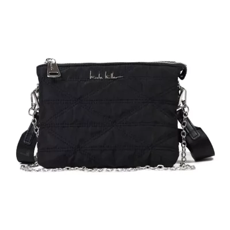 Nicole Miller Nylon Triple Compartment Crossbody Bag