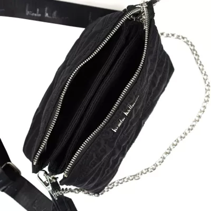 Nicole Miller Nylon Triple Compartment Crossbody Bag