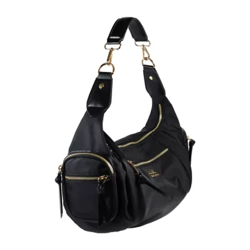 Nicole Miller Nylon Zip Shoulder Bag