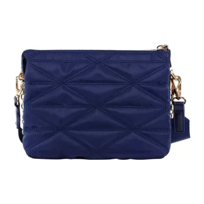 Nicole Miller Nylon Triple Compartment Crossbody Bag