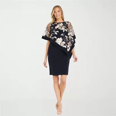 R & M Richards Womens Short Sleeve Sheath Dress