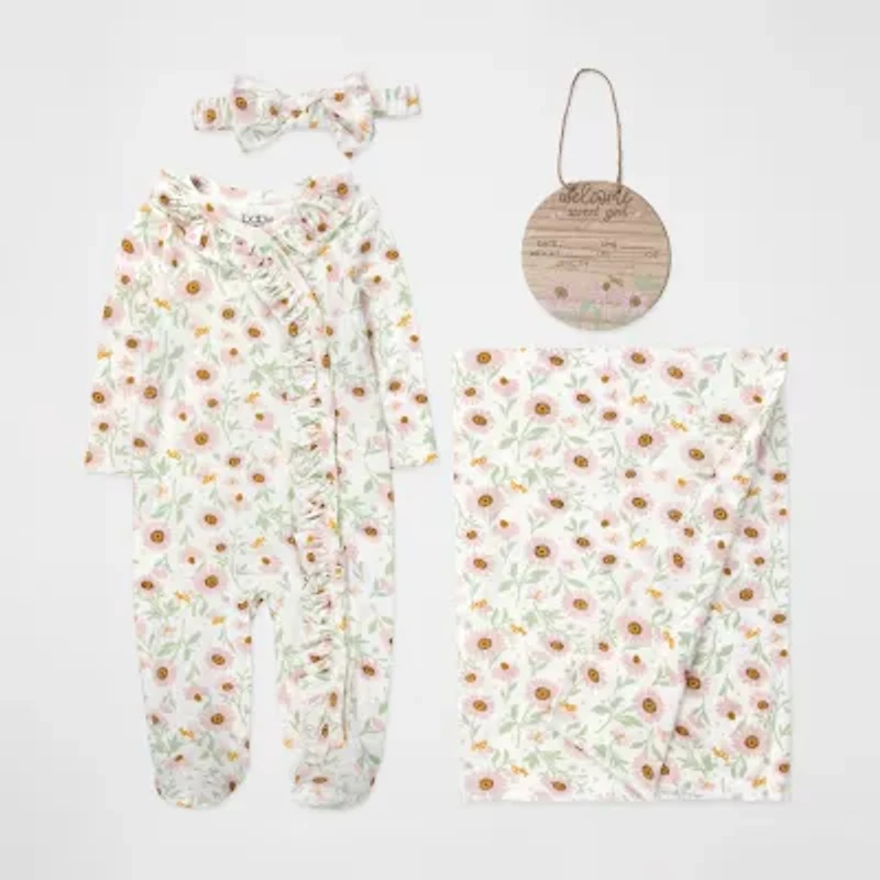 Baby Essentials Girls 4-pc. Clothing Set
