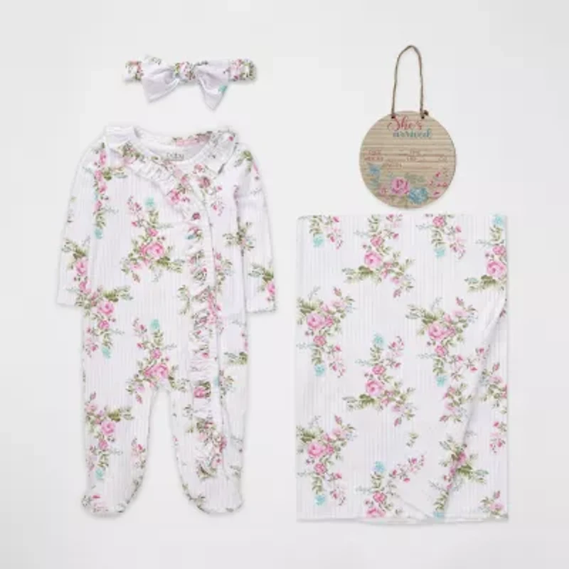 Baby Essentials Girls 4-pc. Clothing Set