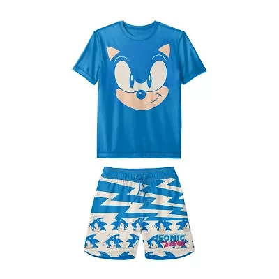 Little Boys Uv Protection Sonic the Hedgehog 2-pc. Rash Guard Set