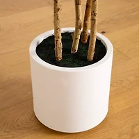 Nearly Natural 8ft Fiddle Leaf Decorative White Indoor Artificial Tree