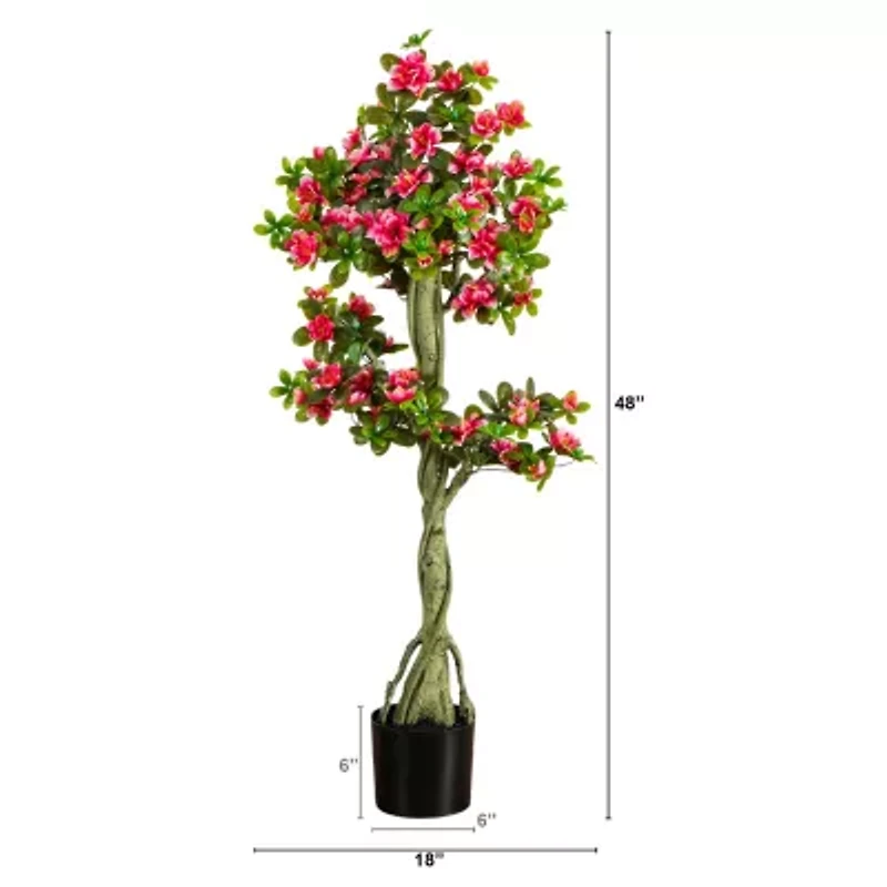Nearly Natural 4ft Azalea Indoor Outdoor Artificial Tree