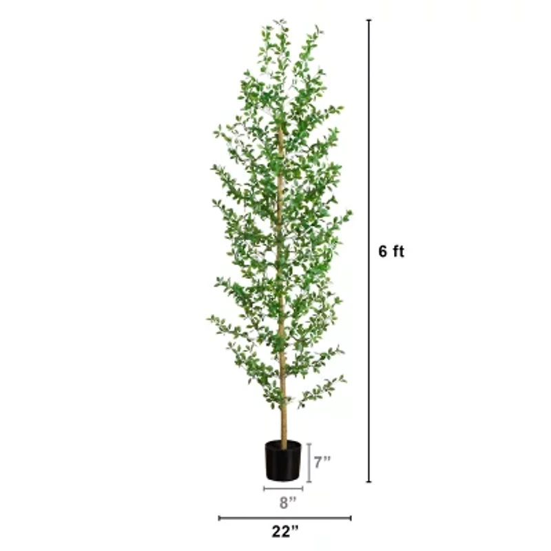 Nearly Natural 6ft Shady Lady Black Olive Indoor Artificial Tree