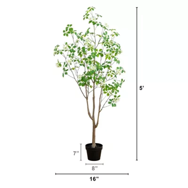 Nearly Natural 5ft Dogwood Indoor Artificial Tree
