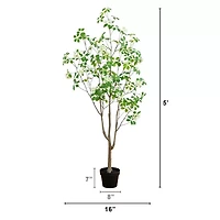 Nearly Natural 5ft Dogwood Indoor Artificial Tree