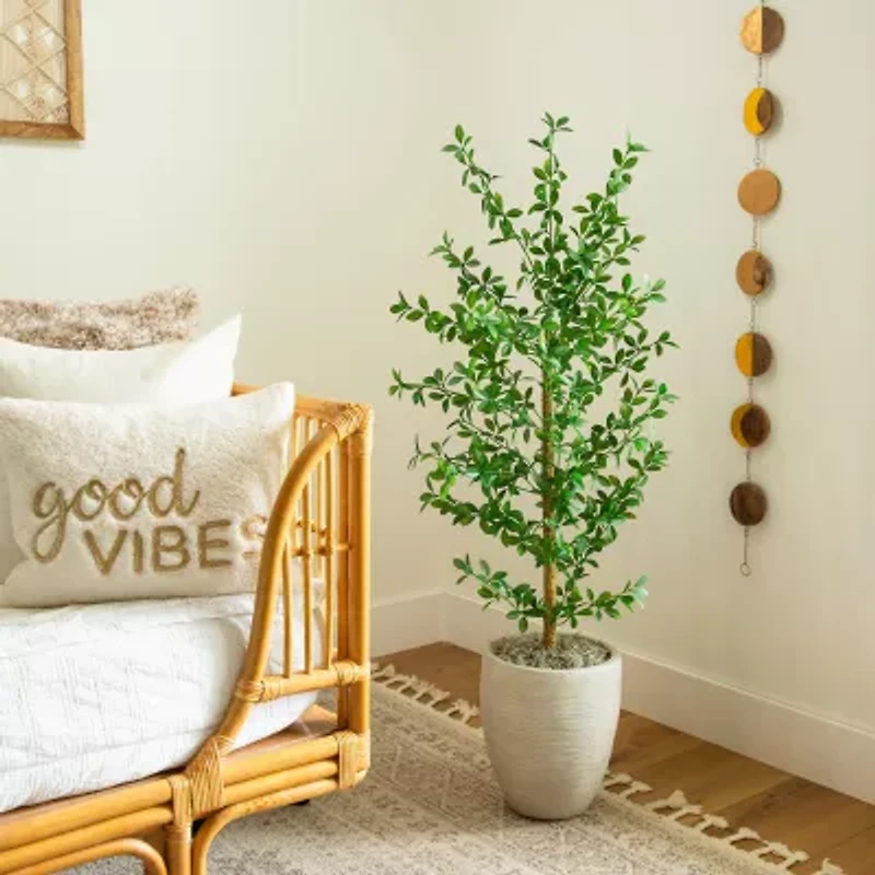 Nearly Natural 4ft Shady Lady Black Olive Indoor Artificial Tree